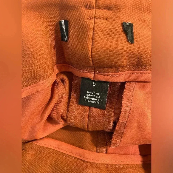 Halogen Tie Waist Twill Ankle High Rise Career Dress Pants Brown Rust Women’s 8 - Picture 5 of 10